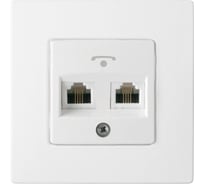 Розетка Bylectrica телефонная 2-х местная, серия МАСТЕР, белый, ТР24-5002