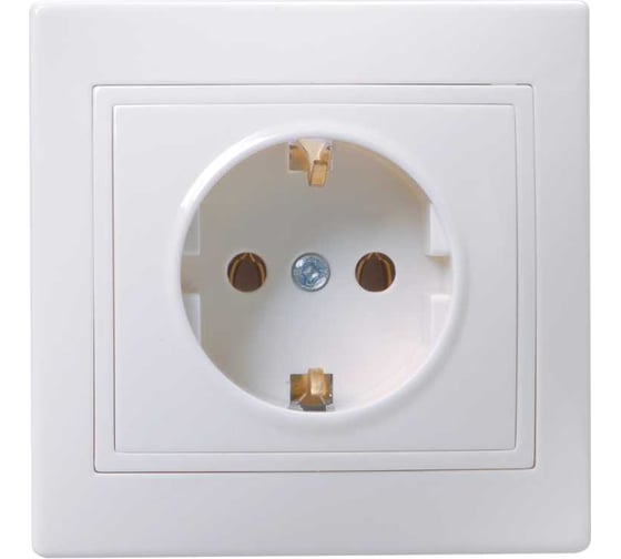 Розетка GENERICA 1-местная с заземляющим контактом без защитной шторки 16А керамика КВАРТА ERK11-K01-16-K 1