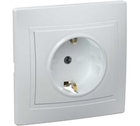 Розетка GENERICA 1-местная с заземляющим контактом с защитной шторкой 16А керамика КВАРТА ERK14-K01-16-K