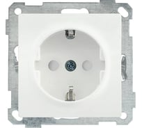 Розетка IEK РС14-1-0-Б с заземляющим контактом с защитной шторкой 16А BOLERO белый ERB14-K01-16-1
