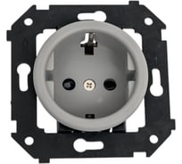 Розетка Bironi с заземляющим контактом, скрытый монтаж, титан матовый B3-101-26M