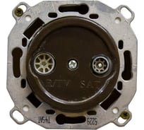 Розетка TV/R-SAT оконечная Bironi скрытый монтаж, коричневый матовый B3-305-22M