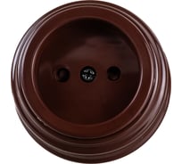 Розетка Bylectrica РА16-0205 1-местная без заз. со шторк. 16А ОУ, серия РЕТРО, коричневый