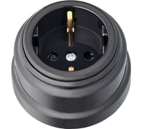 Розетка Bylectrica РА16-0206 1-местная с заз. контактом, со шторками 16А ОУ, серия РЕТРО, черный
