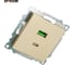 Механизм розетки 2-местной STEKKER USB + type C, 250В, 3А, max 20W, GLS10-7116-08, серия Катрин, золото, 50053 9