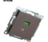 Механизм розетки 2-местной STEKKER USB + type C, GLS10-7116-04, 250В, 3А, max 20W,серия Катрин, шоколад, 50057 10
