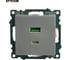 Механизм розетки 2-местной STEKKER USB + type C, GLS10-7116-03, 250B, 3А, max 20W, серия Катрин, серебро, 50054 8
