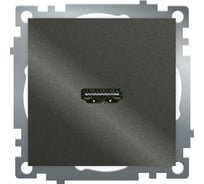 Механизм розетки HDMI STEKKER 2.1, Type A, серия Катрин, графит, GLS00-7118-06, 50059