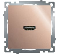 Механизм розетки HDMI STEKKER 2.1, Type A, GLS00-7118-02, серия Катрин, шампань, 50063