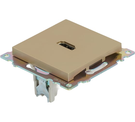 Механизм розетки HDMI STEKKER 2.1, Type A, GLS00-7118-08, серия Катрин, золото, 50060