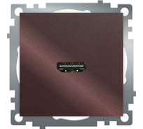 Механизм розетки HDMI STEKKER 2.1, Type A, GLS00-7118-04, серия Катрин, шоколад, 50064