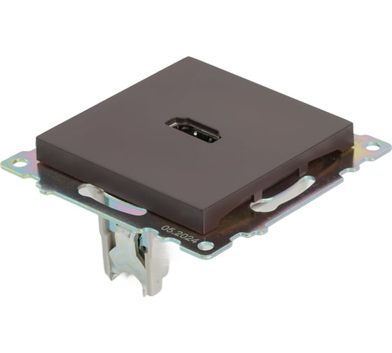 Механизм розетки HDMI STEKKER 2.1, Type A, GLS00-7118-04, серия Катрин, шоколад, 50064
