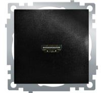 Механизм розетки HDMI STEKKER 2.1, Type A, GLS00-7118-05, серия Катрин, черный, 50062