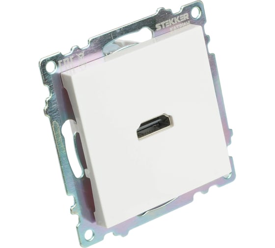 Механизм розетки HDMI STEKKER 2.1, Type A, GLS00-7118-01, серия Катрин, белый, 50058