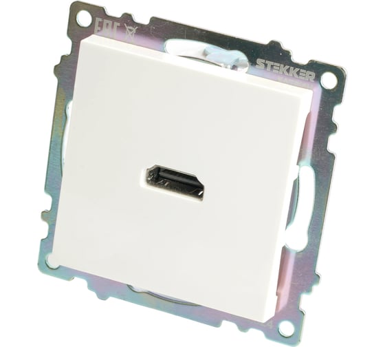 Механизм розетки HDMI STEKKER 2.1, Type A, GLS00-7118-01, серия Катрин, белый, 50058