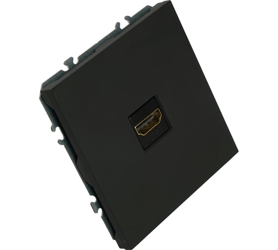 Розетка HDMI STEKKER 2.0 Type A (механизм),серия Эмили, RST00-5118-05, черный уголь, soft touch 50171