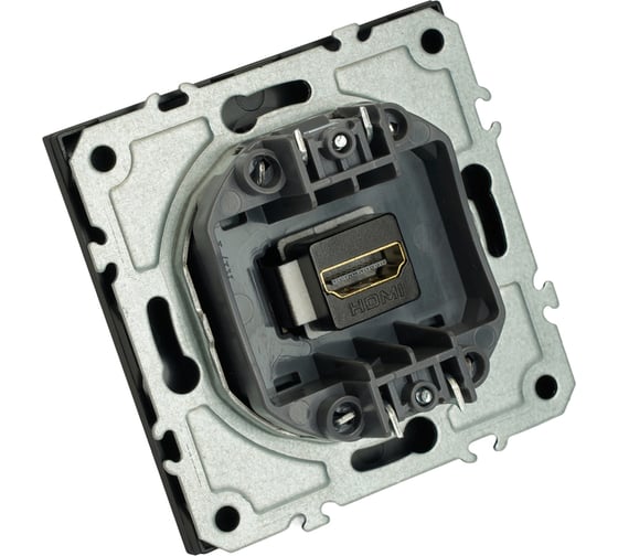 Розетка HDMI STEKKER 2.0 Type A (механизм),серия Эмили, RST00-5118-05, черный уголь, soft touch 50171