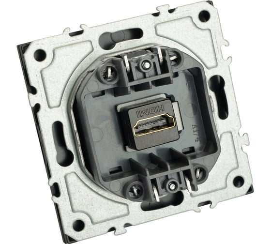 Розетка HDMI STEKKER 2.0 Type A (механизм),серия Эмили, RST00-5118-10, платиново-серый, soft touch 50170