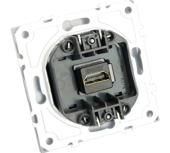 Розетка HDMI STEKKER 2.0 Type A (механизм),серия Эмили, RST00-5118-01, белый фарфор 50163
