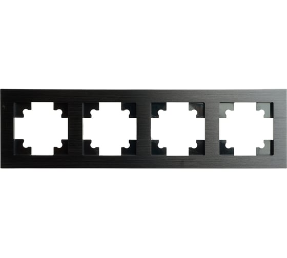 Рамка STEKKER 4-местная, металл, серия Катрин, MFR00-7004-05, черный 50024 1