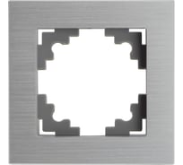Рамка STEKKER 1-местная, металл, серия Катрин, MFR00-7001-03, серебро 50011