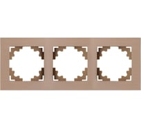 Рамка STEKKER 3-местная, металл, серия Катрин, MFR00-7003-02, шампань 50018