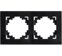 Рамка STEKKER 2-местная, металл, серия Катрин, MFR00-7002-05, черный 50016