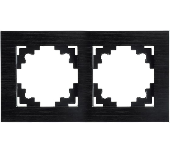 Рамка STEKKER 2-местная, металл, серия Катрин, MFR00-7002-05, черный 50016 1