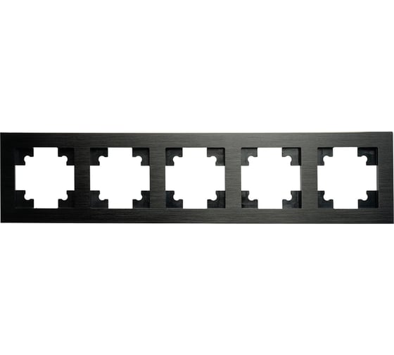 Рамка STEKKER 5-местная, металл, серия Катрин, MFR00-7005-05, черный 50028 1