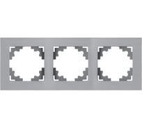 Рамка STEKKER 3-местная, металл, серия Катрин, MFR00-7003-03, серебро 50019