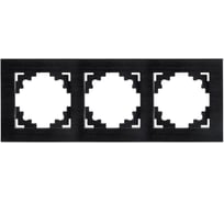 Рамка STEKKER 3-местная, металл, серия Катрин, MFR00-7003-05, черный 50020