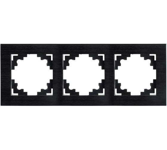 Рамка STEKKER 3-местная, металл, серия Катрин, MFR00-7003-05, черный 50020 1