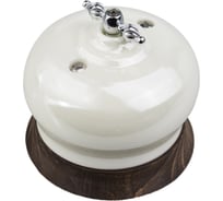 2-клавишный проходной выключатель Electraline Фаберже керамика, перламутр В2-202-010/18