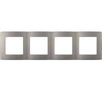 Рамка для розеток и выключателей ЭРА серия 12, 12510416 на 4 поста, Сатин, титан Б0065751