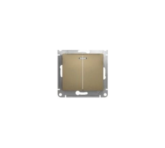 Выключатель 2-контактный LANMASTER двухклавишный, 45х45, бронза LAN-EC45x45-S21-BRZ 1