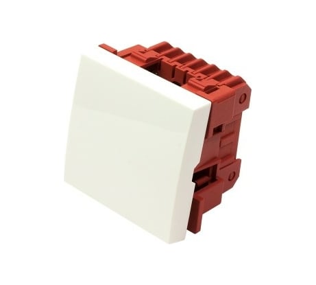 Выключатель 2-контактный LANMASTER одноклавишный, 45х45, белый LAN-EC45x45-S11-WH