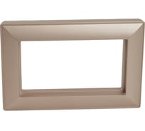 Рамка 2-местная STEKKER (без перемычки), пластик, серия Катрин, PFR00-7012-02, шампань, 50049
