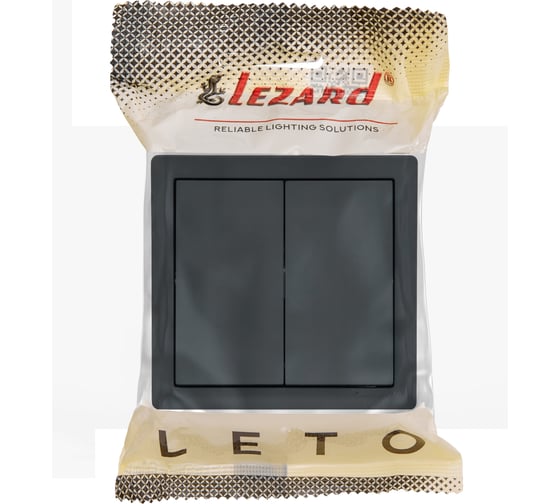 Выключатель Lezard LETO двойной графит 752-3400-101