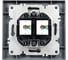 Розетка дата с двойным разъемом на выходе Arvia Electric (2 х RJ45 кабель CAT6) цвет черный (с рамкой) 20072000248 2
