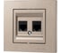 Розетка дата с двойным разъемом на выходе Arvia Electric (2 х RJ45 кабель CAT6) цвет титановый (с рамкой) 20052000248 1
