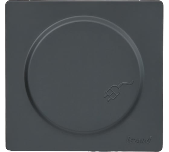Розетка Lezard LETO с/з с крышкой ПБТ графит 752-3400-123B 1