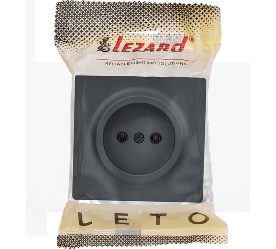 Розетка Lezard LETO б/з ПБТ графит 752-3400-121B