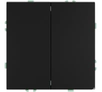 Механизм переключателя перекрестного 2-клавишного STEKKER 250В, 10А, серия Эмили, RSW10-5111-05, черный уголь, soft touch 50167