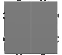 Механизм переключателя перекрестного 2-клавишного STEKKER250В, 10А, серия Эмили, RSW10-5111-10, платиново-серый, soft touch 50166