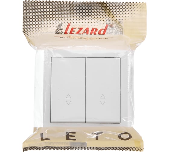 Выключатель проходной двойной Lezard LETO белый 752-0200-106