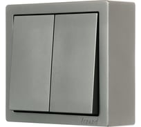 Выключатель двойной Lezard LETO платина 752-3500-101