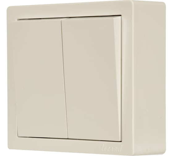 Выключатель двойной Lezard LETO крем 752-0300-101