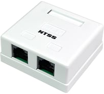 Компьютерная розетка NTSS PREMIUM настенная 2 порта RJ-45 UTP CAT5e NTSS-CS2-PM-UTP-2RJ45-5e
