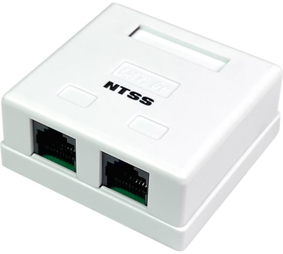 Компьютерная розетка NTSS PREMIUM настенная 2 порта RJ-45 UTP CAT5e NTSS-CS2-PM-UTP-2RJ45-5e
