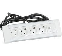 Настольный блок Legrand - 4x2К+3 + 1 выключатель с подсветкой - со шнуром 653560